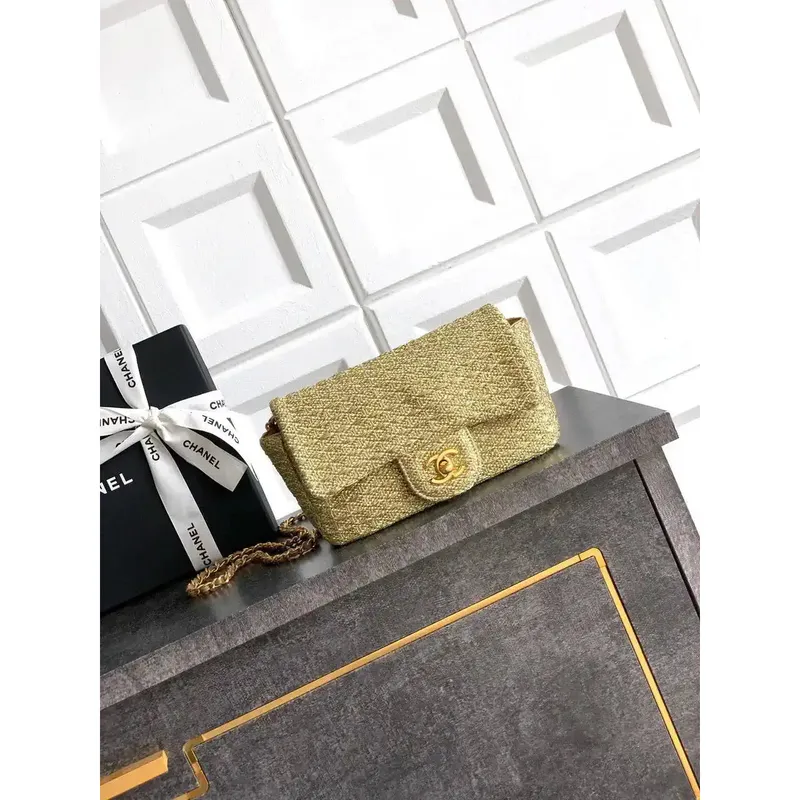 Chanel 25C AS5279 Kabelek s klopou Pletený Lurex & Zlatý tón kovu