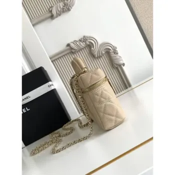 Chanel 25C Vanity s řetězem z jemné telecí kůže AP4407 Meruňková