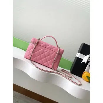 Chanel 25C Vanity s řetězem z jemné telecí kůže AP4407 Růžová