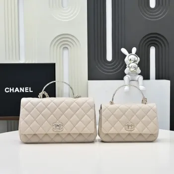 Chanel Crush Handle box Bag Kůže telecí AS4591 Meruňková