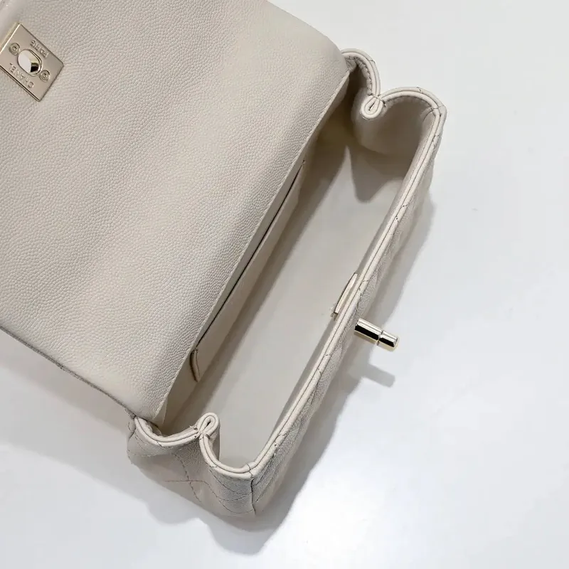 Chanel Crush Handle box Bag Kůže telecí AS4591 Meruňková