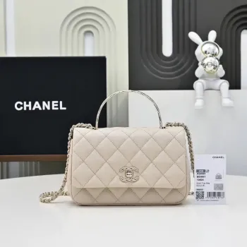 Chanel Crush Handle box Bag Kůže telecí AS4591 Meruňková