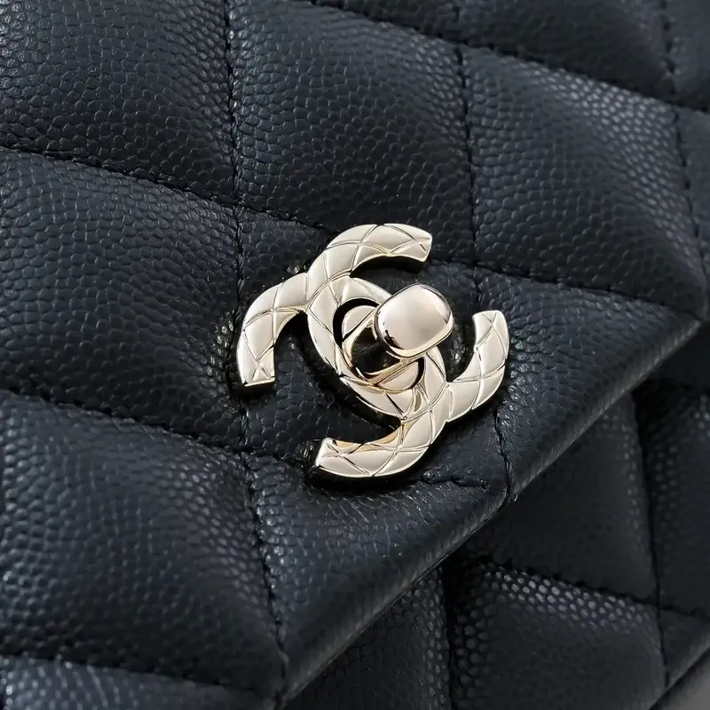 Chanel Crush Handle box Bag Kůže telecí AS4591 Černá