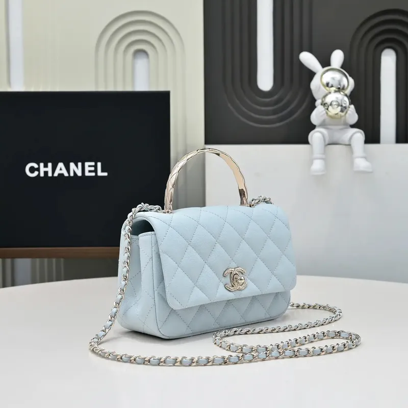 Chanel Crush Handle box Bag Kůže telecí AS4591 Modrá