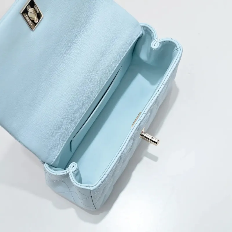 Chanel Crush Handle box Bag Kůže telecí AS4591 Modrá