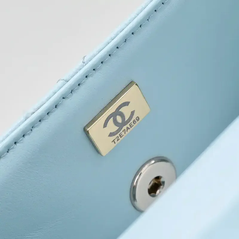 Chanel Crush Handle box Bag Kůže telecí AS4591 Modrá