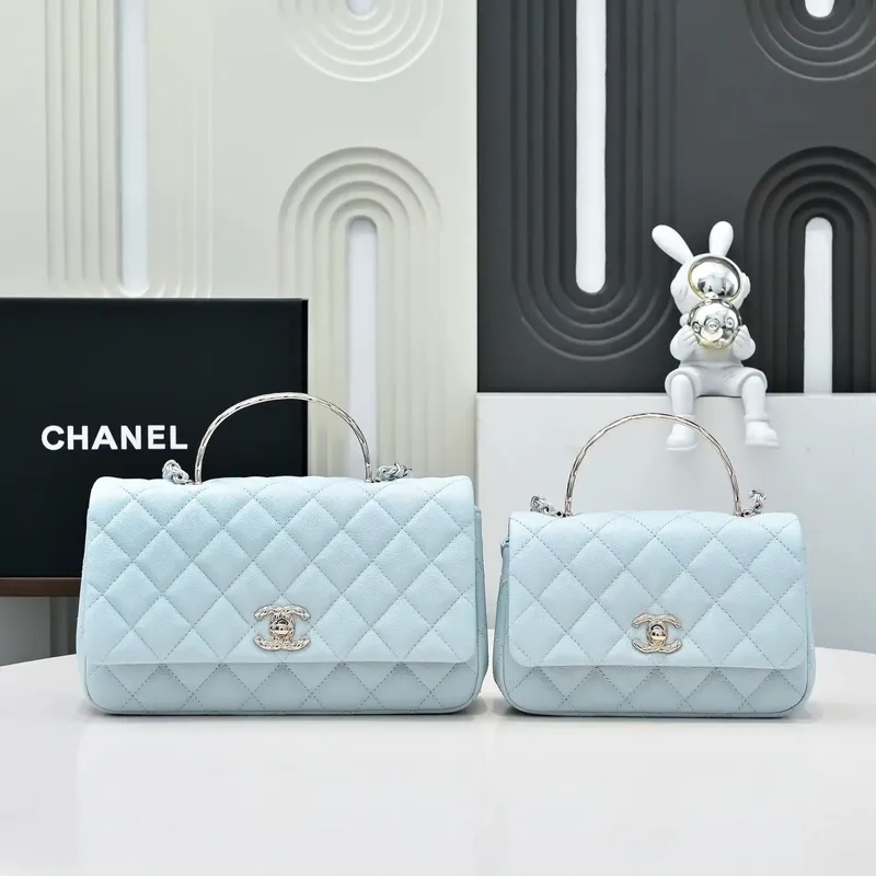 Chanel Crush Handle box Bag Kůže telecí AS4591 Modrá