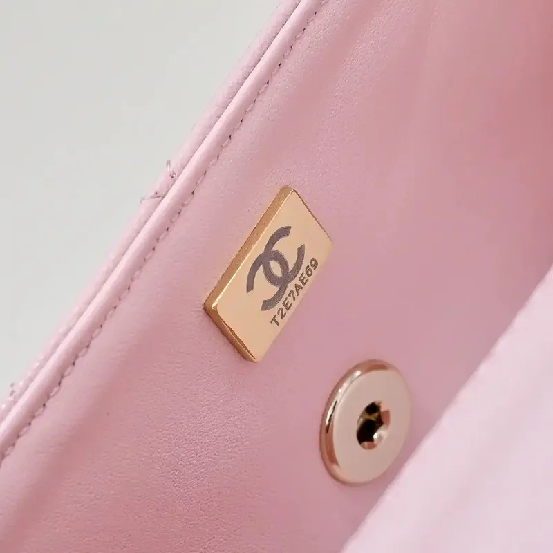 Chanel Crush Handle box Bag Kůže telecí AS4591 Růžová