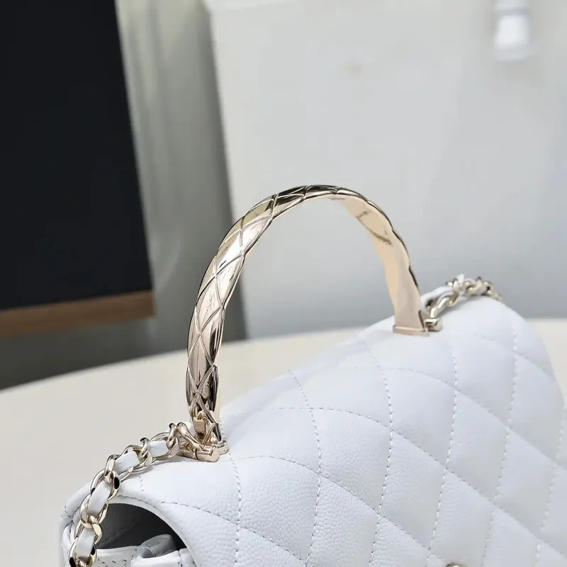 Chanel Crush Handle box Bag Kůže telecí AS4591 Bílá