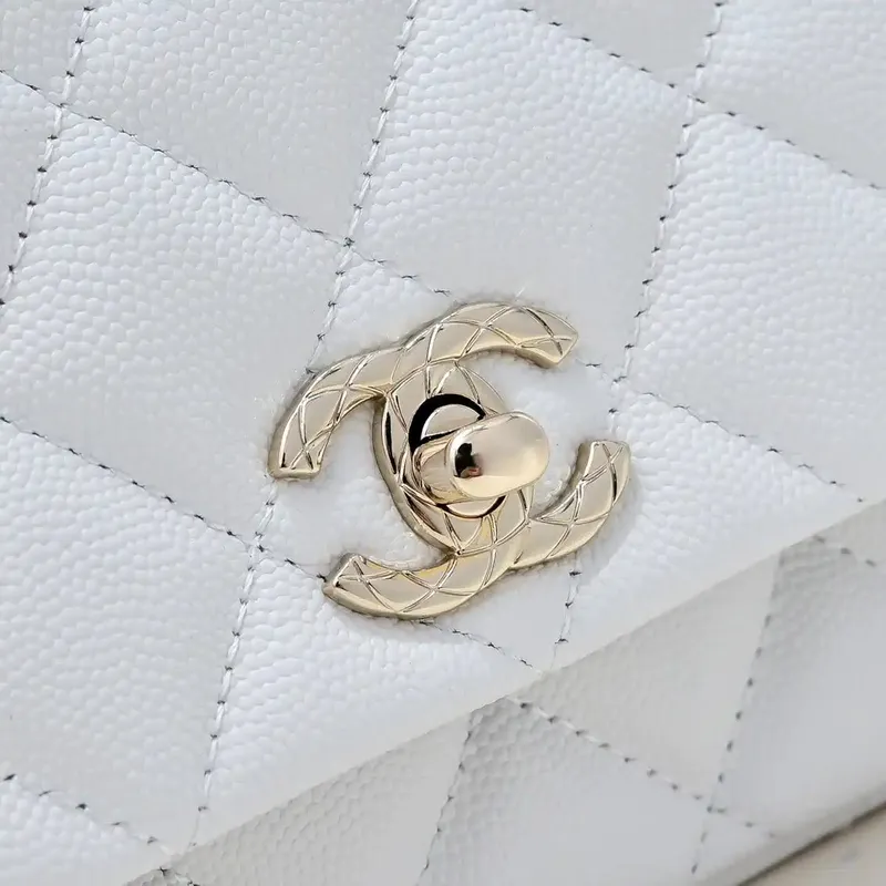 Chanel Crush Handle box Bag Kůže telecí AS4591 Bílá