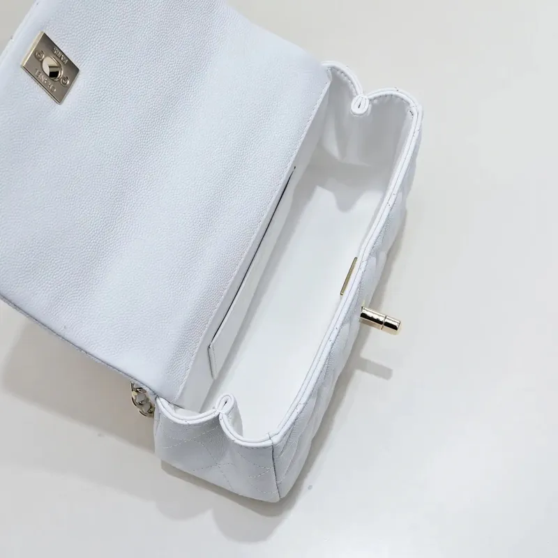 Chanel Crush Handle box Bag Kůže telecí AS4591 Bílá