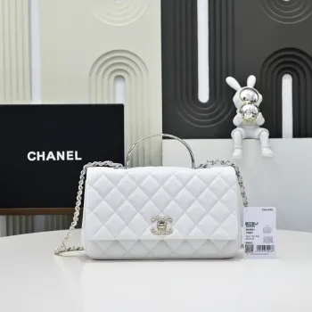 Chanel Crush Handle box Bag Kůže telecí AS5554 Bílá