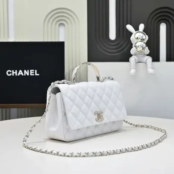 Chanel Crush Handle box Bag Kůže telecí AS5554 Bílá