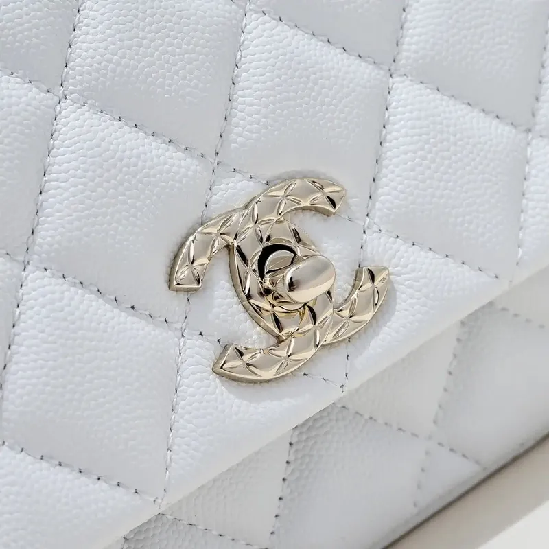 Chanel Crush Handle box Bag Kůže telecí AS5554 Bílá