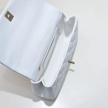 Chanel Crush Handle box Bag Kůže telecí AS5554 Bílá