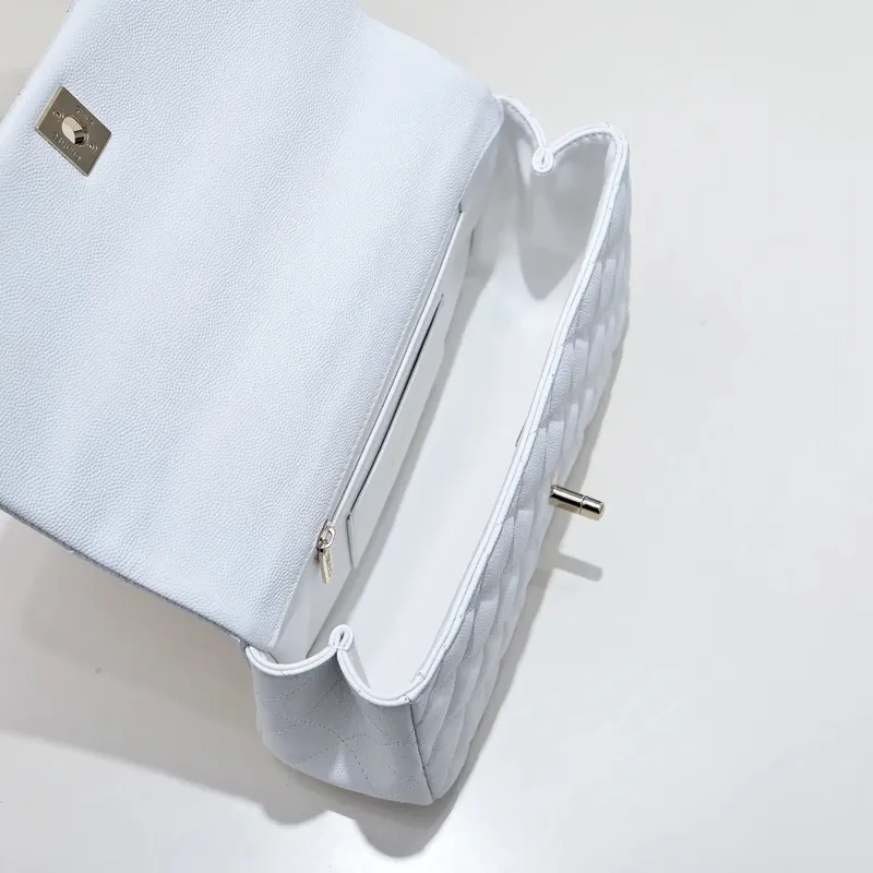 Chanel Crush Handle box Bag Kůže telecí AS5554 Bílá