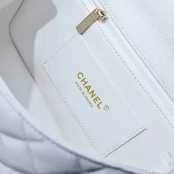 Chanel Crush Handle box Bag Kůže telecí AS5554 Bílá