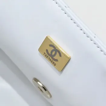 Chanel Crush Handle box Bag Kůže telecí AS5554 Bílá