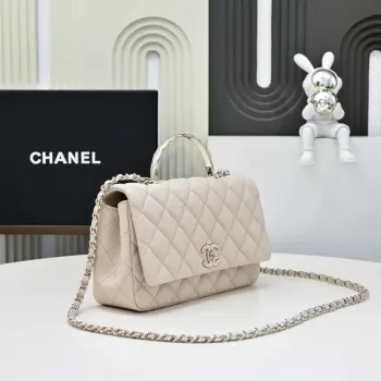 Chanel Crush Handle box Bag Kůže telecí AS5554 Meruňková