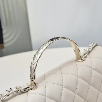 Chanel Crush Handle box Bag Kůže telecí AS5554 Meruňková