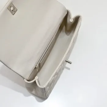 Chanel Crush Handle box Bag Kůže telecí AS5554 Meruňková
