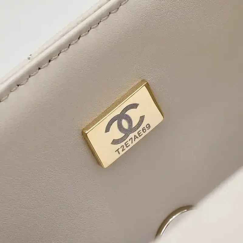 Chanel Crush Handle box Bag Kůže telecí AS5554 Meruňková