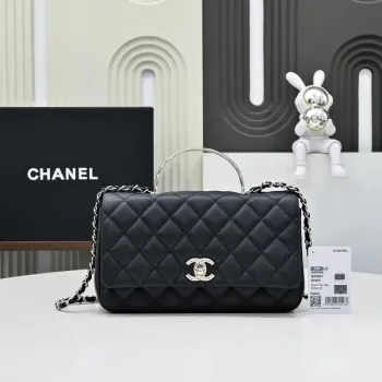 Chanel Crush Handle box Bag Kůže telecí AS5554 Černá