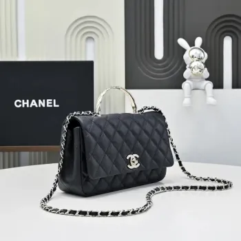 Chanel Crush Handle box Bag Kůže telecí AS5554 Černá