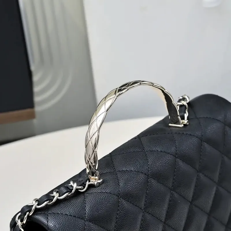 Chanel Crush Handle box Bag Kůže telecí AS5554 Černá