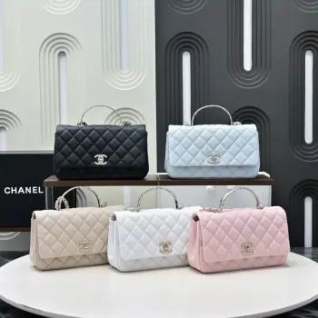 Chanel Crush Handle box Bag Kůže telecí AS5554 Modrá