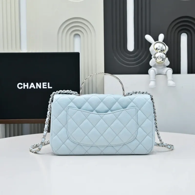 Chanel Crush Handle box Bag Kůže telecí AS5554 Modrá