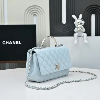 Chanel Crush Handle box Bag Kůže telecí AS5554 Modrá