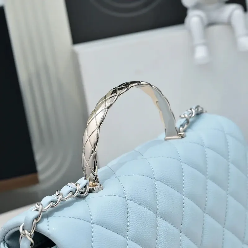 Chanel Crush Handle box Bag Kůže telecí AS5554 Modrá
