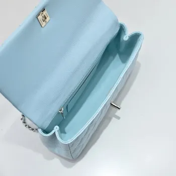 Chanel Crush Handle box Bag Kůže telecí AS5554 Modrá