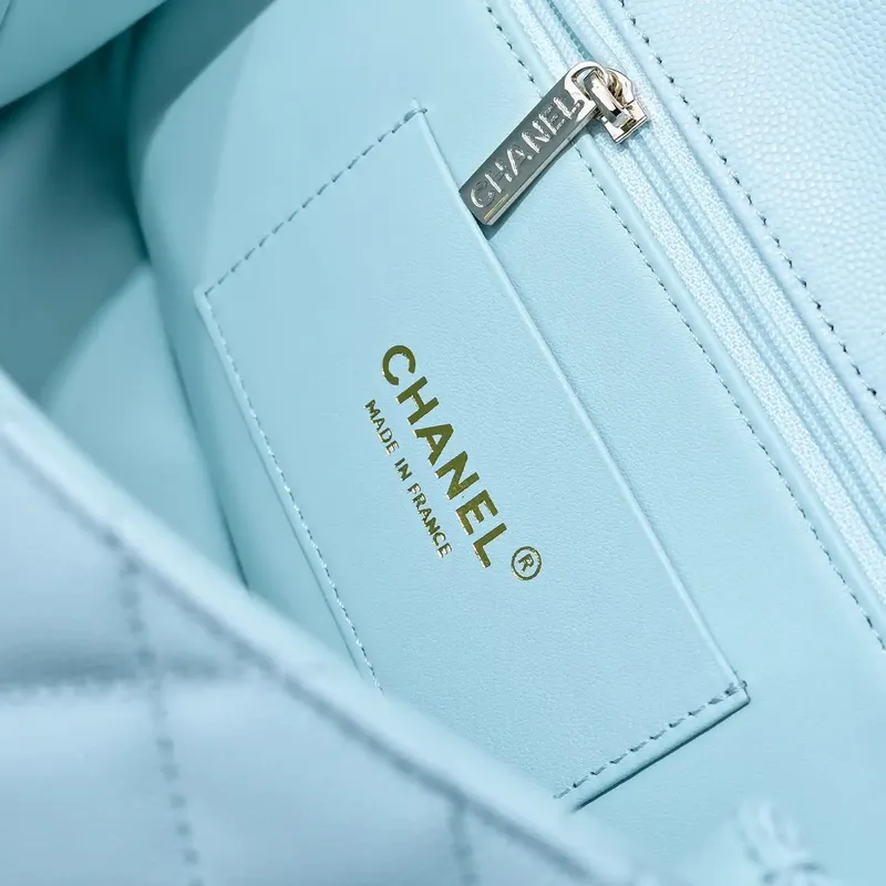 Chanel Crush Handle box Bag Kůže telecí AS5554 Modrá