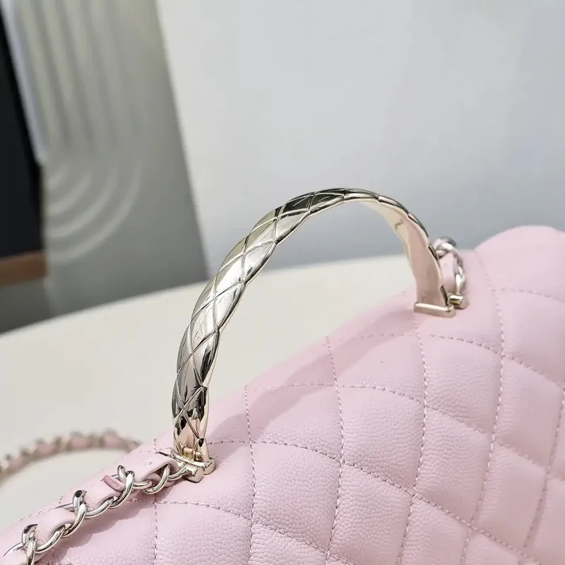 Chanel Crush Handle box Bag Kůže telecí AS5554 Růžová