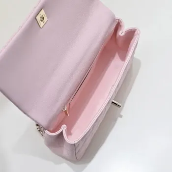 Chanel Crush Handle box Bag Kůže telecí AS5554 Růžová