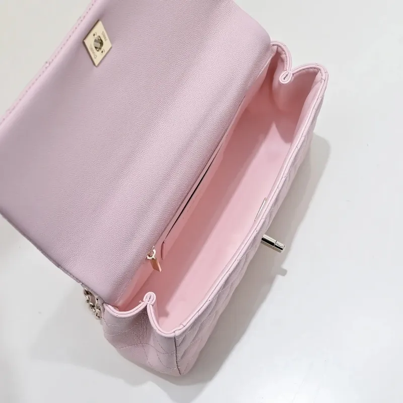 Chanel Crush Handle box Bag Kůže telecí AS5554 Růžová