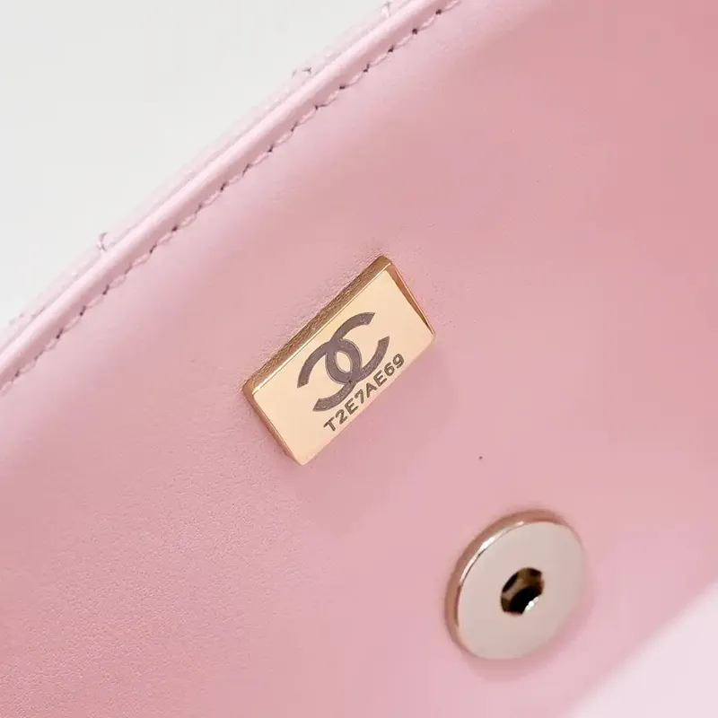 Chanel Crush Handle box Bag Kůže telecí AS5554 Růžová