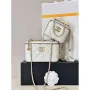 Chanel AP3651 Toaletní taška s řetízkem Bílá jehněčí kůže