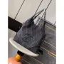 Chanel A88991 Hobo taška z semiše & stříbrného tónu kovu černá