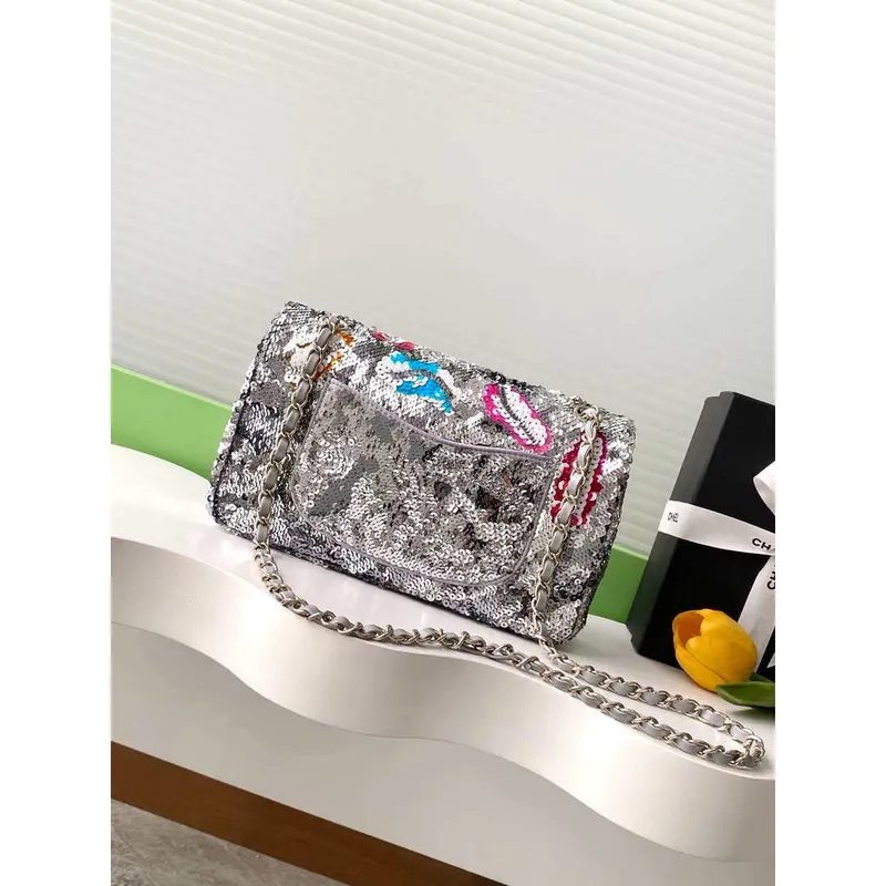 Chanel A01112 Flap Classic 11.12 Kabelka Barevné flitry a korálky