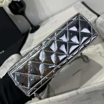 Chanel 25A AS4416 Mini Nákupní Taška Zrcadlová Kůže Stříbrná