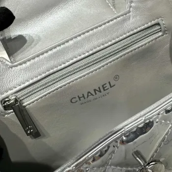 Chanel 25A AS4416 Mini Nákupní Taška Zrcadlová Kůže Stříbrná