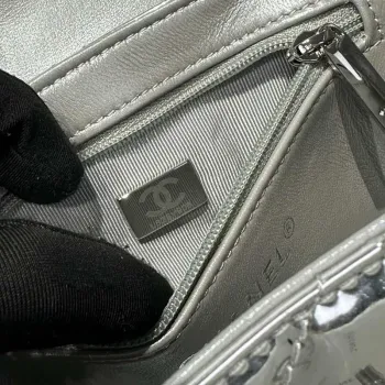 Chanel 25A AS4416 Mini Nákupní Taška Zrcadlová Kůže Stříbrná