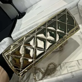 Chanel 25A AS4416 Mini Nákupní Taška Zrcadlová Kůže Zlatá