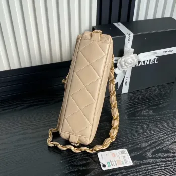 Chanel AS5176 Klapková taška 24K jehněčí kůže meruňková
