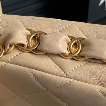Chanel AS5176 Klapková taška 24K jehněčí kůže meruňková
