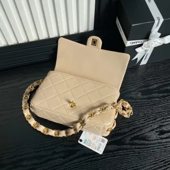 Chanel AS5176 Klapková taška 24K jehněčí kůže meruňková