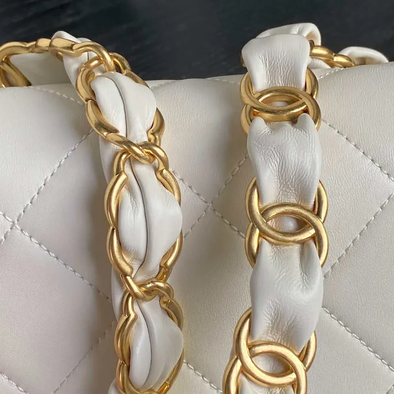 Chanel AS5176 Klapková taška 24K jehněčí kůže bílá